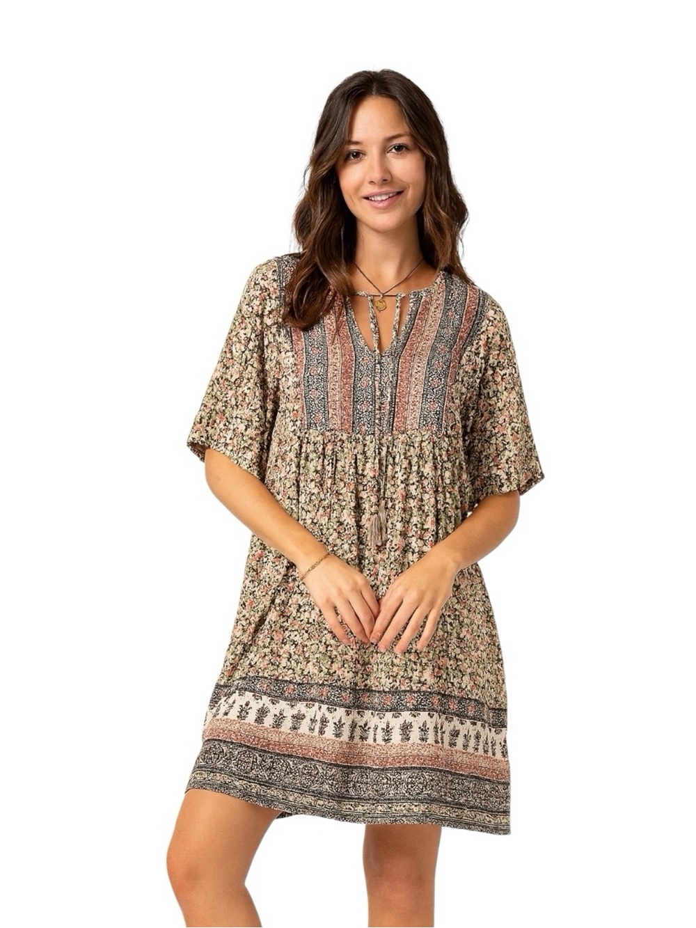 nwt boho patterned dress